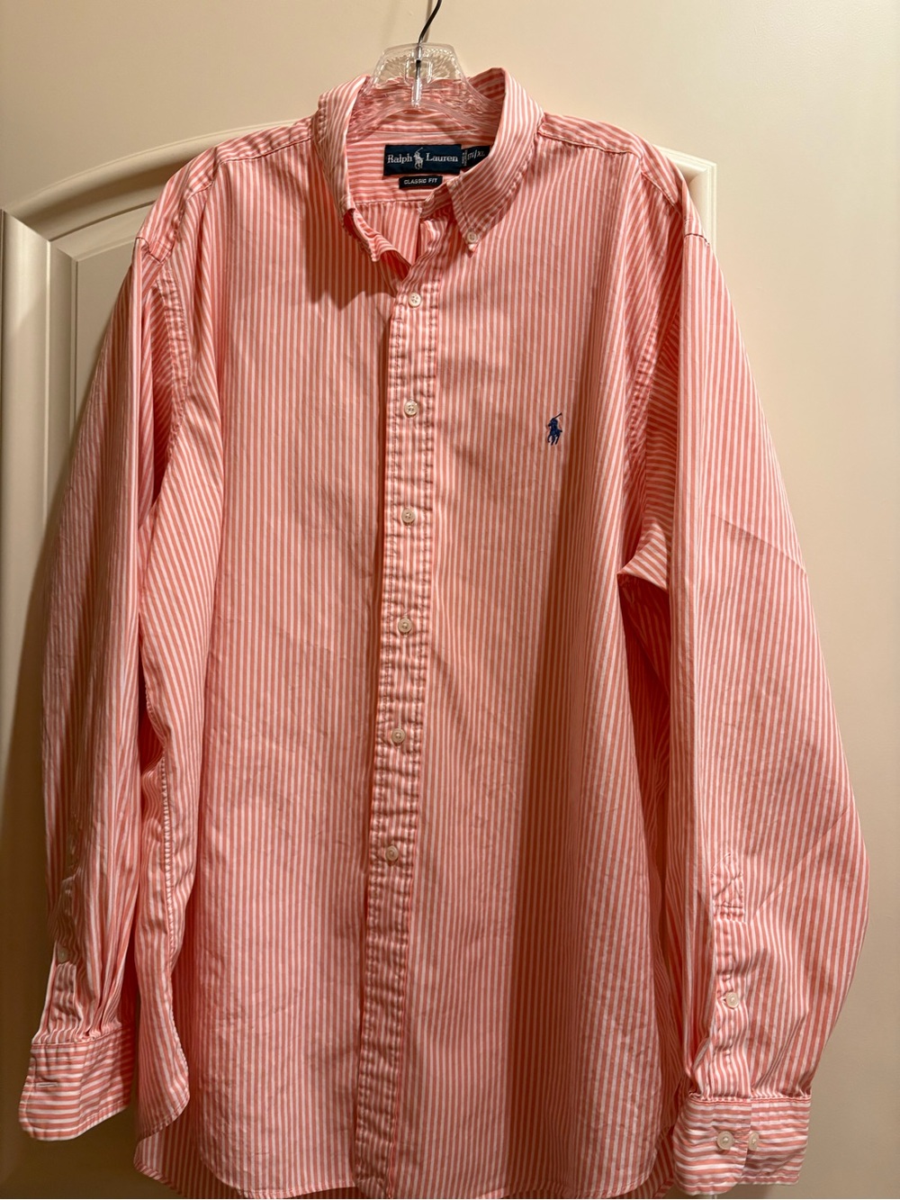 Ralph Lauren Pink & White Striped Button-Down Shirt